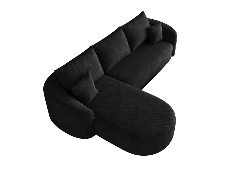  Canapé d'angle modulable 4 places 266 cm - canapé en tissu - structure sans cadre - design moderne pour salon - noir  - Conforama W