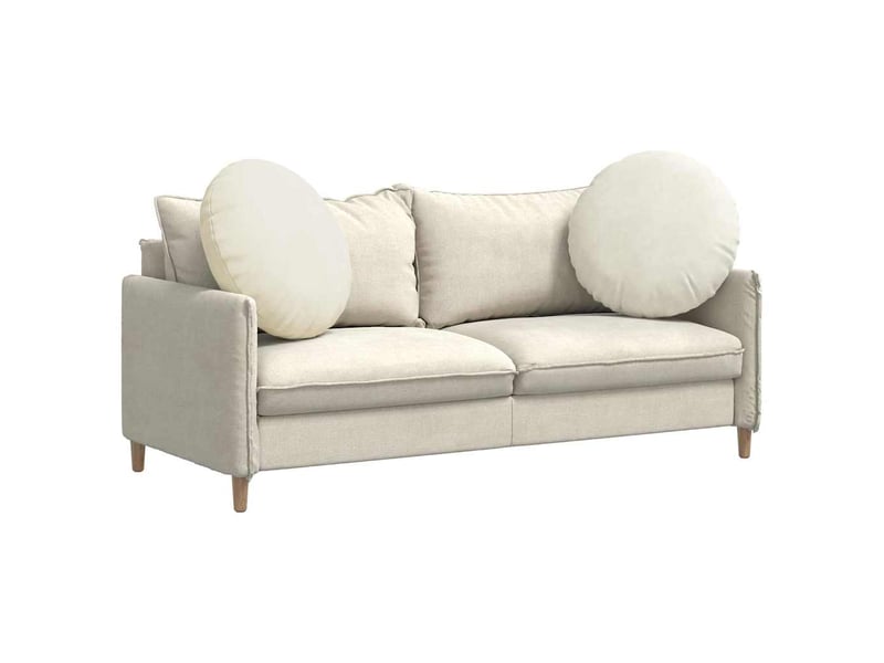  Lot de 2 coussins de siège, coussins décoratifs velours crème ø60 x 21 cm cf59892  - Conforama C
