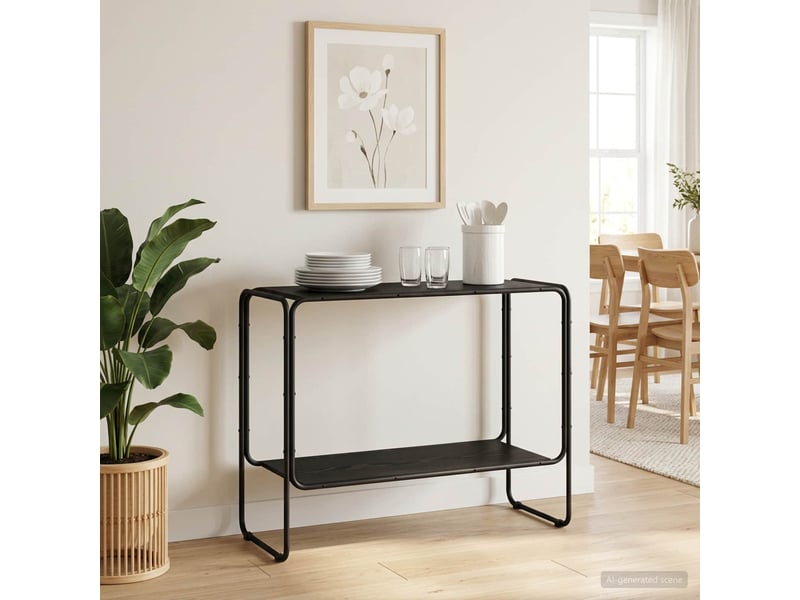 Buffet salon, buffet de rangement chêne noir 93.5x38x75 cm bois d'ingénierie - Conforama B