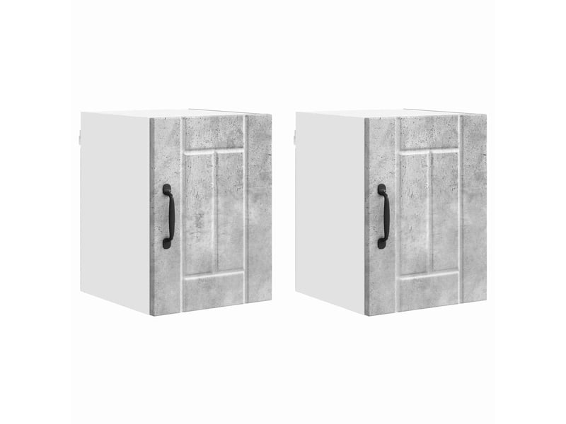 Meuble mural de cuisine | armoire de cuisine 2 pcs gris béton bois d'ingénierie shl2679 - Conforama A