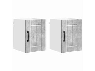 Meuble mural de cuisine | armoire de cuisine 2 pcs gris béton bois d'ingénierie shl2679