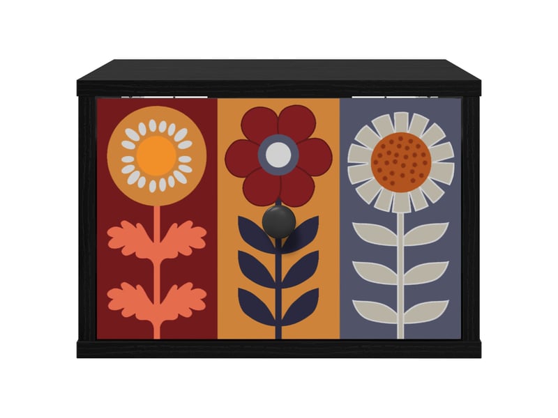  Table de chevet - cabinet de chevet - table de nuit mural essen 2 pc chêne noir 36 x 33 x 25 cm  - Conforama D