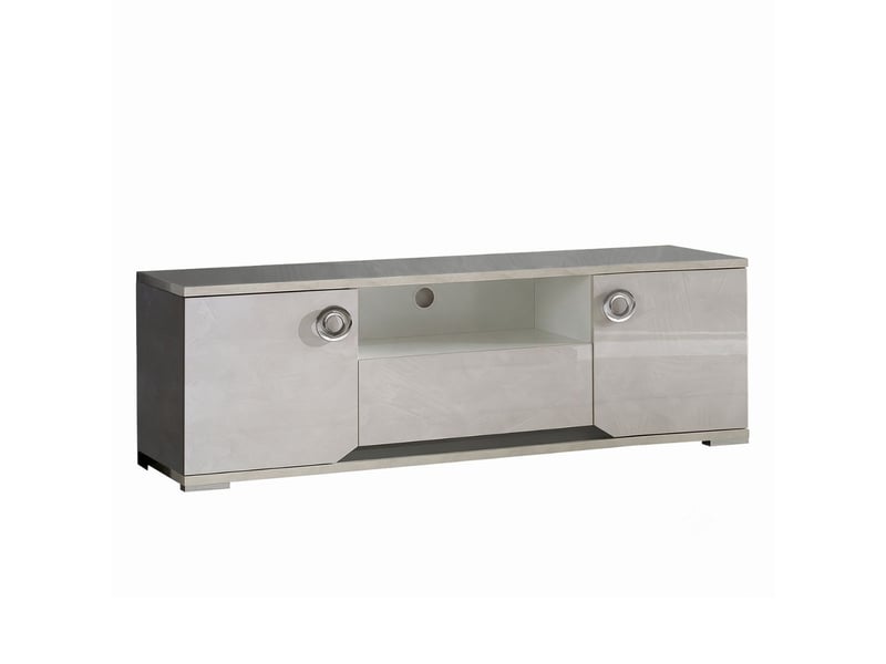  Meuble tv 2 portes 1 tiroir aspect ciment et gris anthracite - libeccio LIBECCIO - Conforama A
