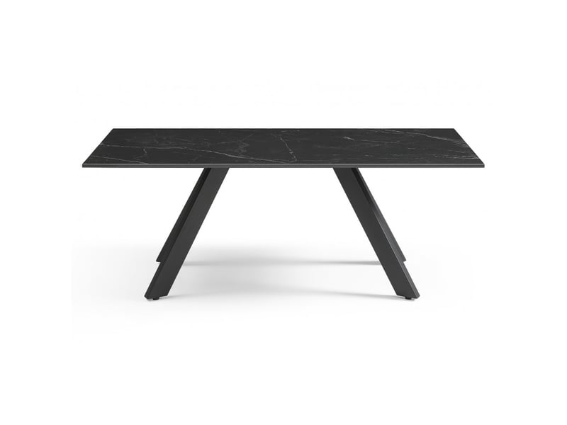 Table basse 120x60 cm céramique noir marbré pieds inclinés - indiana 08 - Conforama C