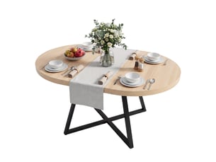 Table à manger extensible 100140 x 100 cm, 4 à 6 personnes, coloris chêne