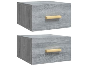 Lot de 2 tables de chevet - cabinet de chevet - table de nuit murales sonoma gris 35x35x20 cm