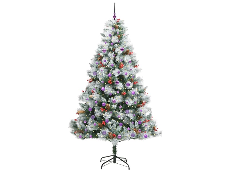  Sapin de noël, arbre de noël artificiel vert et blanc 240 cm cf61502  - Conforama C