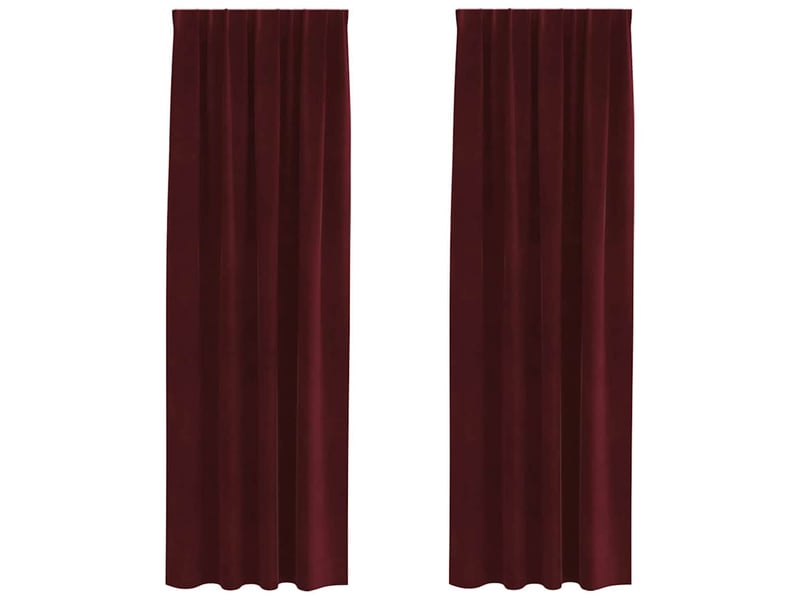  Lot de 2 rideaux, rideaux de fenêtre bordeaux 140 x 225 cm velours cf44007  - Conforama A