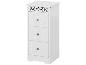 Commode blanche à 3 tiroirs pour cuisine, salle à manger, salon et chambre, 29,8 x 29,8 x 68,5 cm