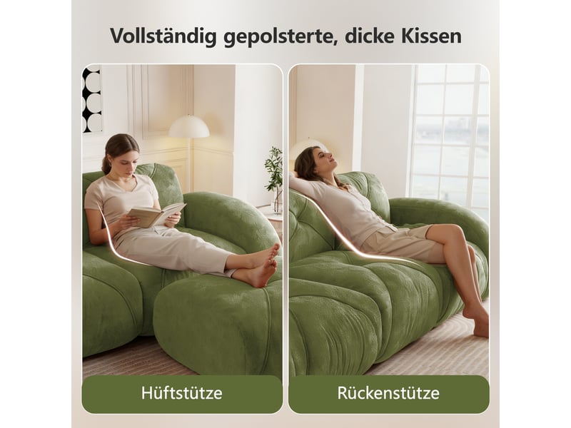 Canapé d'angle, canapé modulable – 4 places, sans montage, forme u, base antidérapante, en tissu, sans cadre - Conforama E