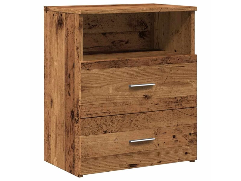  Vidaxl tables de chevet 2 pièces vieux bois table d'appoint 50x32x60 cm salon et chambre  - Conforama D