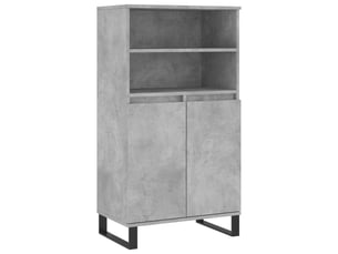 Buffet haut - bahut - meuble de rangement gris béton 60x36x110 cm bois d'ingénierie