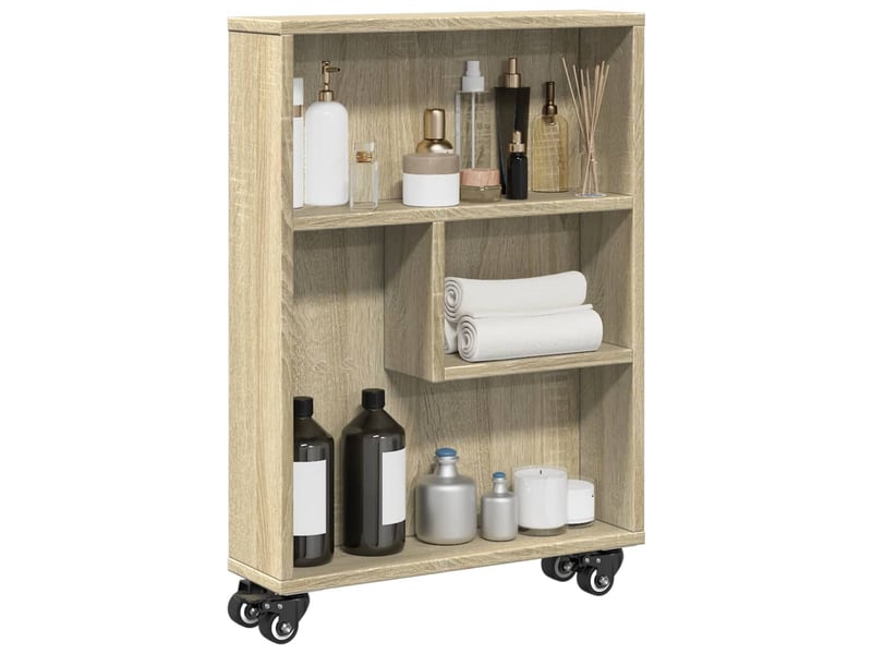  Chariot de rangement étroit chêne sonoma 48 x 13 x 68 cm bois d'ingénierie  - Conforama B
