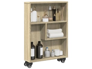 Chariot de rangement étroit chêne sonoma 48 x 13 x 68 cm bois d'ingénierie
