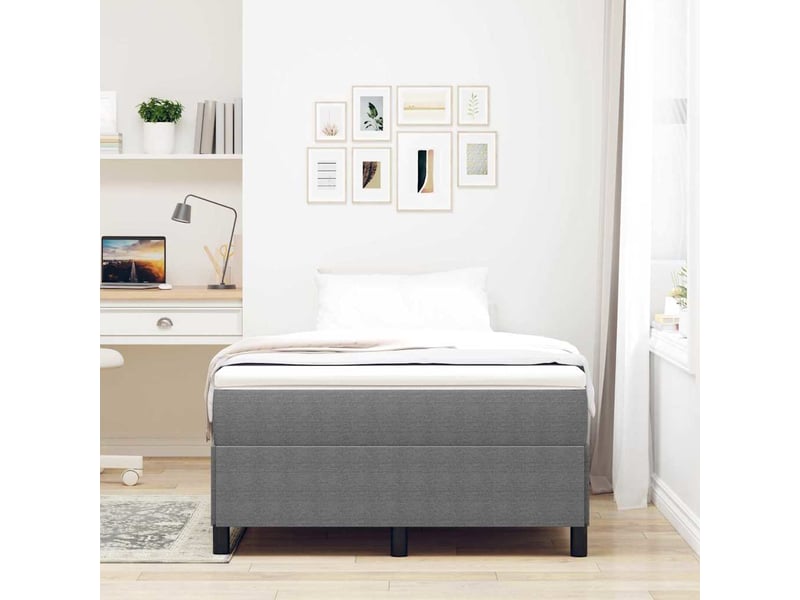  Lit double- lit adulte -  lit à lattes gris clair 120 x 190 cm tissu en velours côtelé  - Conforama B