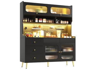 Buffet 4 porte(s) 5 tiroir(s) <strong>MODENVIE</strong> <strong></strong> - 144.9 cm coloris noir