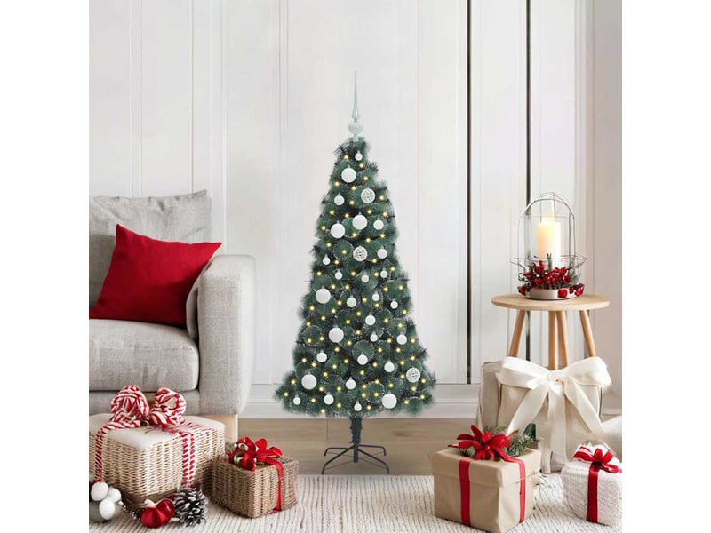 Sapin de noël - arbre de noël artificiel pré-éclairé avec ensemble de boules - Conforama B