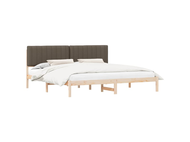  Lit double- lit adulte -  cadre de lit avec tête de lit rembourrée taupe 200 x 200 cm  - Conforama A