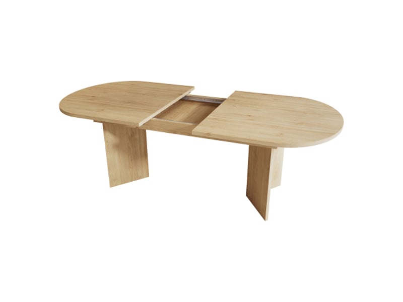  Table à manger extensible 160200x90 cm – 6-8 pers – chêne, plateau épais, coins arrondis  - Conforama D