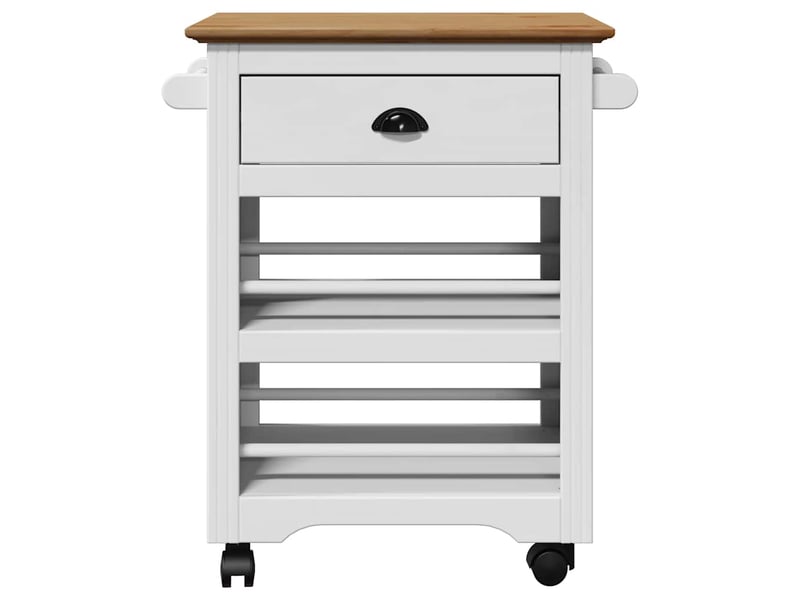 Desserte de cuisine, chariot de rangement bodo blanc et marron 67,5x45x80 cm - Conforama D