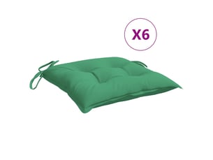 Lot de 6 coussins de palette, coussins de canapé vert 50x50x7 cm tissu oxford cf59751
