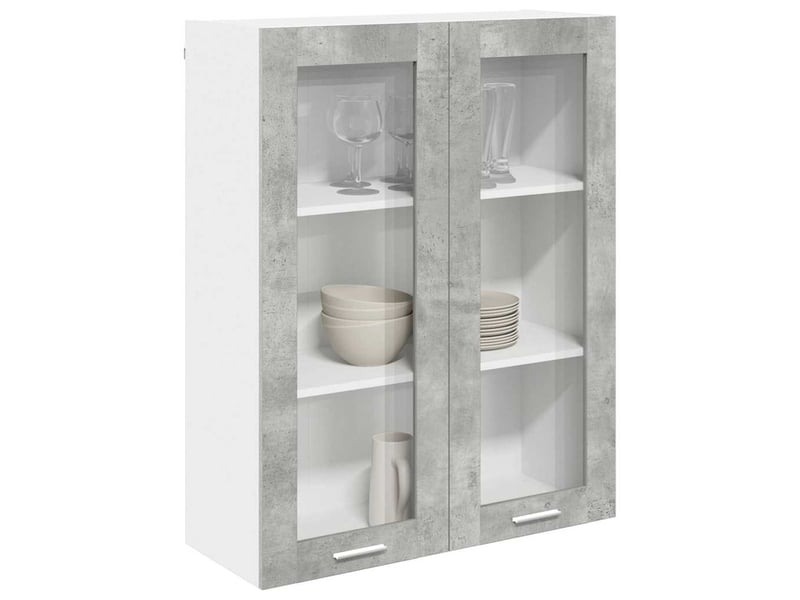 Meuble de rangement, armoire suspendue gris béton 80x31x100cm bois d'ingénierie shl286 - Conforama C
