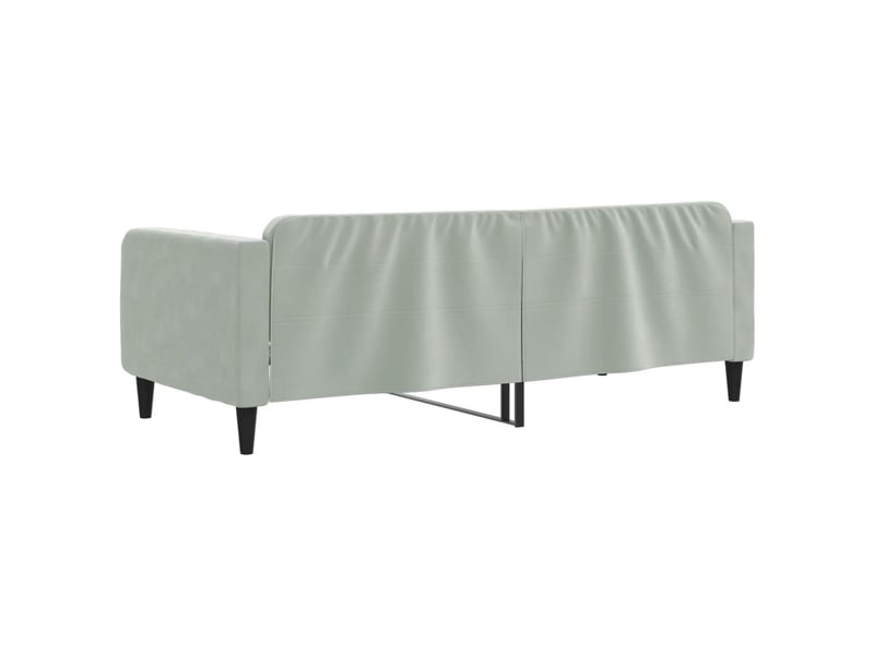  Lit simple- lit adulte -  lit de repos sans matelas gris clair 100x200 cm velours  - Conforama D