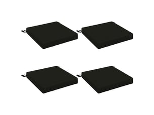 Lot de 4 coussins de siège, coussins d'assise soest 100 % polyester noir cf60447