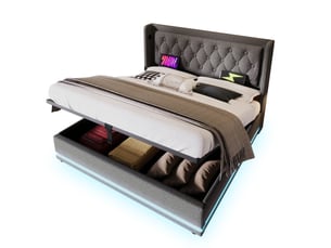 Lit coffre 160x200 cm <strong>HAUSS SPOLE</strong>  <strong></strong> coloris gris