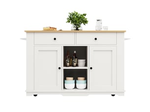 Desserte roulante,chariot de cuisine avec 2 portes,2 tiroirs,6 compartiments,plateau pliable,porte-serviettes et rangements,blanc