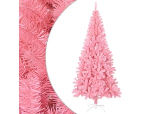 Sapin de noël artificiel, arbre de noël avec support rose 210 cm pvc
