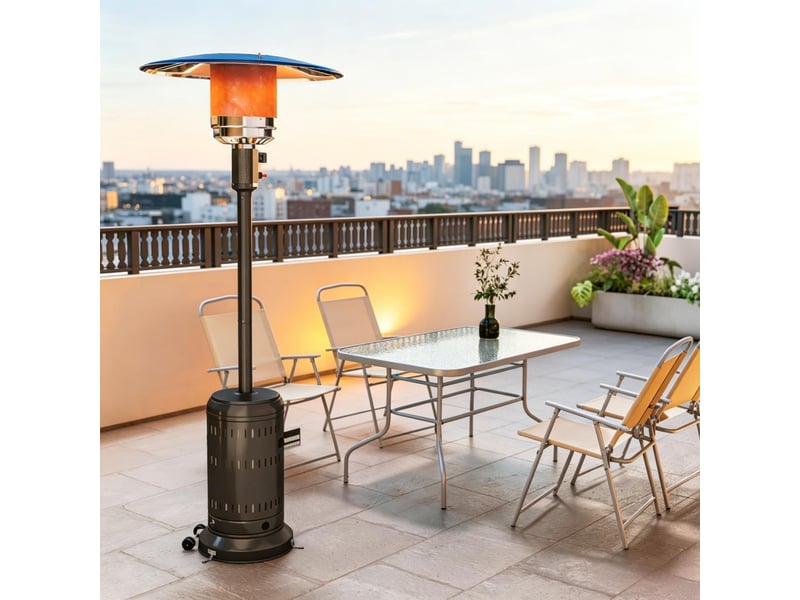  Chauffage de terrasse au gaz 11 kw, portable, puissance réglable pour extérieur  - Conforama B