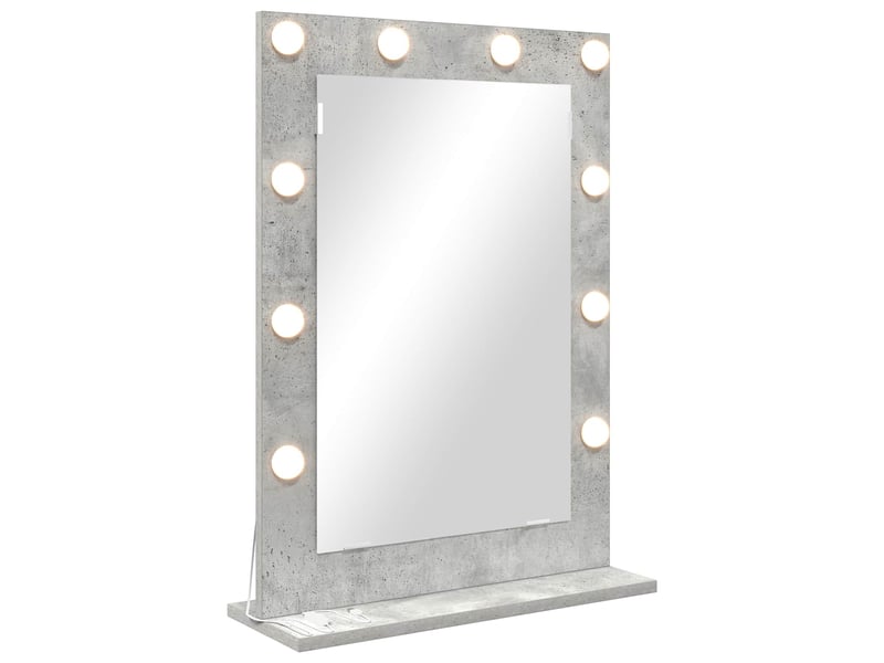 Miroir de vanité, miroir de coiffeuse gris béton 70 x 50 x 18 cm rectangulaire cf62777 - Conforama A
