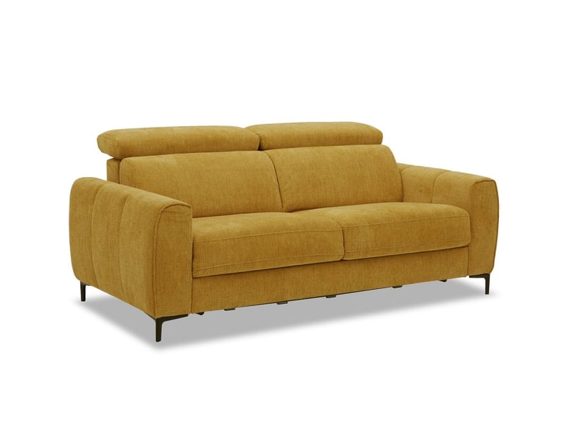  Canapé convertible express 3 places en velours texturé moutarde caleb KF8571E-3-MOUT - Conforama D
