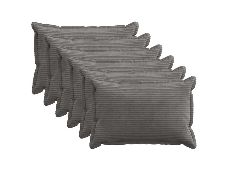  Lot de 6 housses de coussin houten gris foncé 30 x 50 cm cf49825  - Conforama B