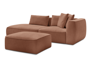 Canapé droit fixe BOBOCHIC LEOPOLD 4 places Tissu orange