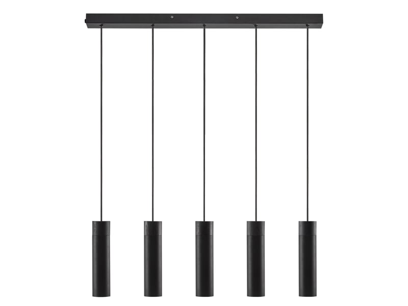  Suspension rond, tilo 5-spot en métal et bois noir, ip20, nordlux 2410483003 - Conforama C