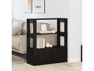 Buffet - bahut - meuble de rangement chêne noir 30 x 80 x 90 cm bois d'ingénierie