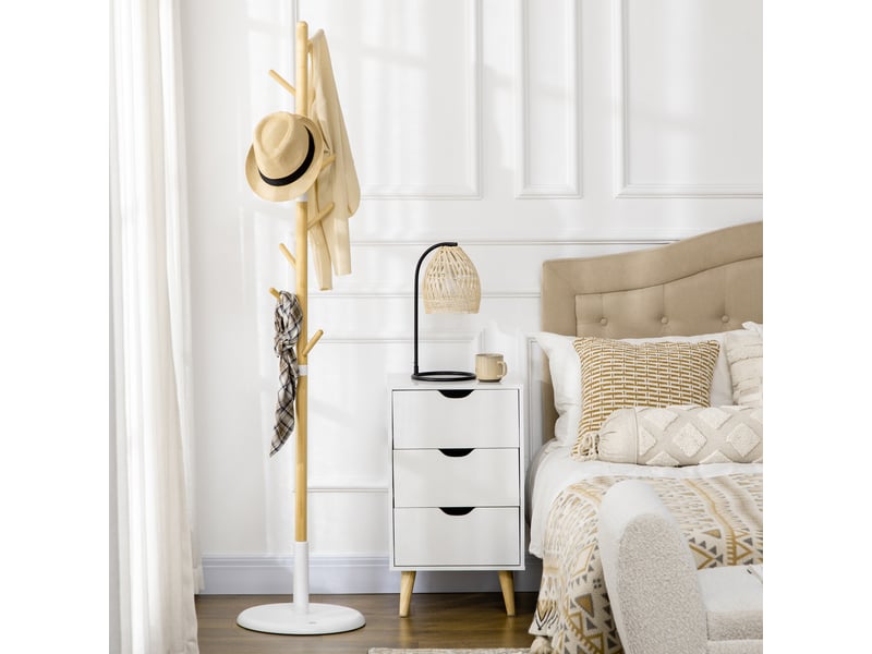  Portemanteau sur pied portant à vêtements vestiaire 8 patères meuble d'entrée pour vêtements entrée chapeaux  - Conforama W
