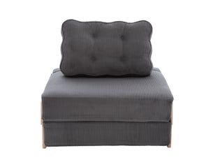 Fauteuil convertible CHICFURN  Velours côtelé gris vendu A l'unité
