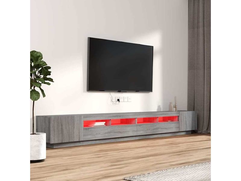 Ensemble de meubles tv avec lumières led 3 pcs sonoma gris shl39611 - Conforama C