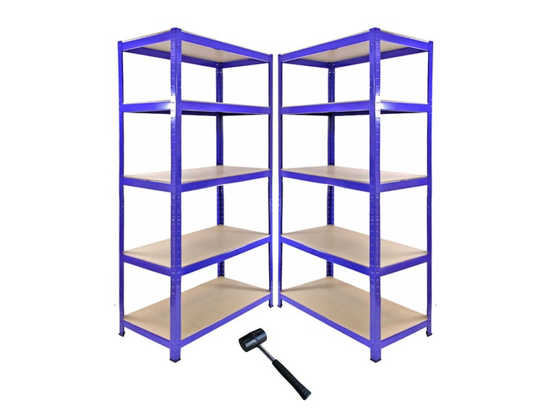  Monster racking - 1 rayonnage d'angle t-rax bleu et 2 rayonnages t-rax bleus en acier sans boulons 90cm x 45cmx 180cm 20005 - Conforama B