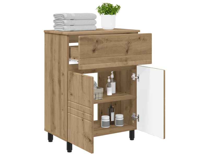  Unité de vanité de salle de bain, meuble de rangement chêne artisanal shl6176  - Conforama C