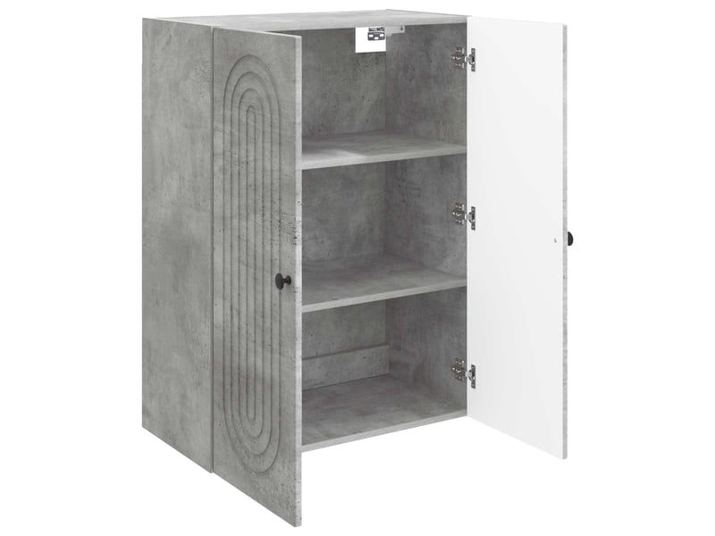  Armoire murale salon gris béton 66x34,5x90cm bois d'ingénierie shl5739  - Conforama C