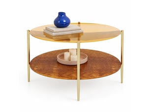 Table basse rond(e) coloris doré   - 82 cmx82 cm