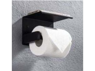Porte-papier hygiénique, porte-papier hygiénique mural, avec support de rangement pour téléphone portable (noir)