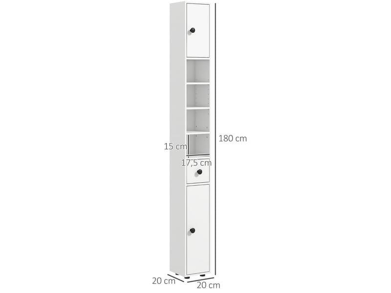  Colonne de salle de bains étroite avec tiroir 20 x 20 x 180 cm homvra  - Conforama D