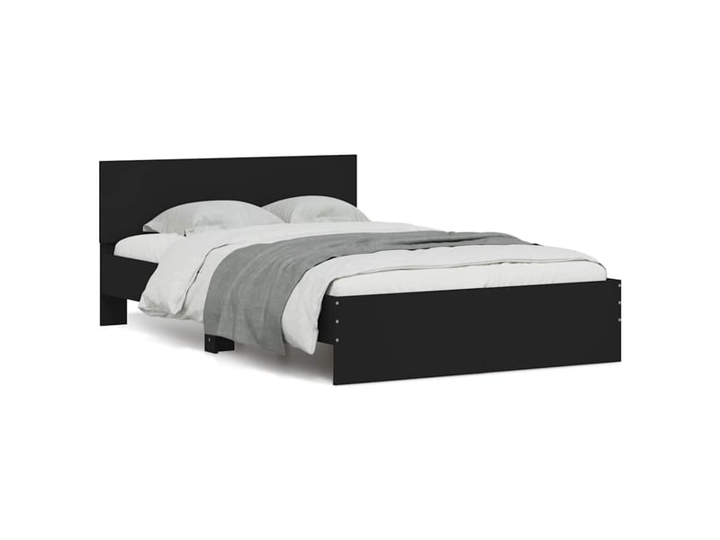  Lit double- lit adulte -  cadre de lit sans matelas noir 120x190 cm  - Conforama A