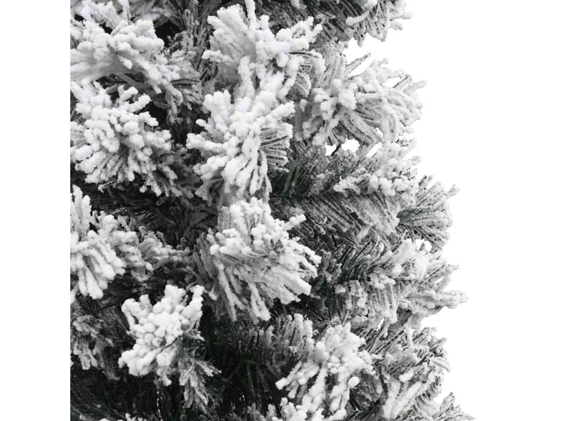  Sapin de noël artificiel, arbre de noël mince flocon de neige vert 210 cm pvc  - Conforama E