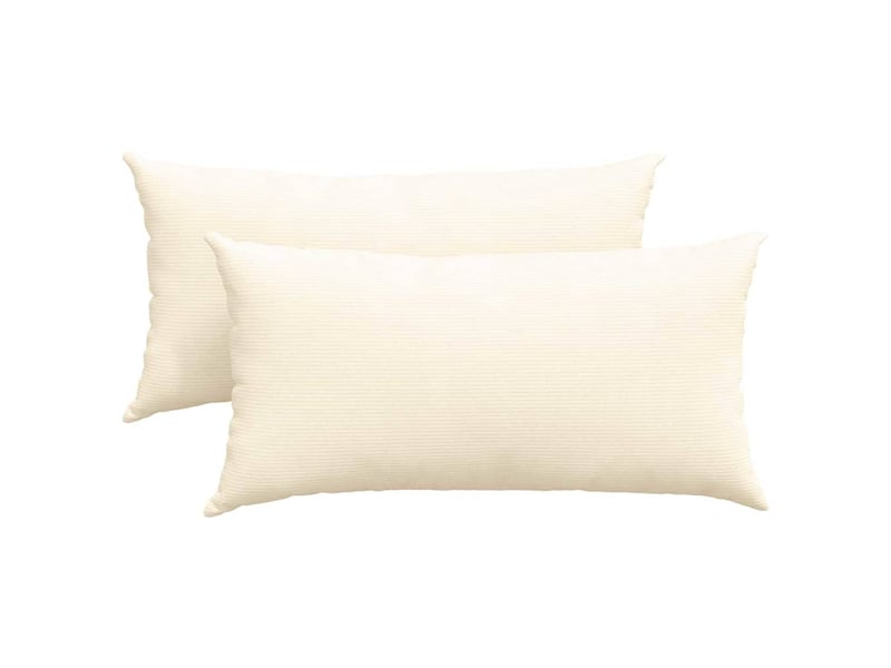 Lot de 2 coussins de canapé, coussins décoratifs crème 80 x 40 cm cf59054 - Conforama A